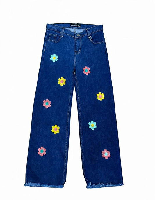 COLOR FLORAL JEANS