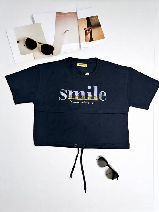 SMILE CROP TOP TEE